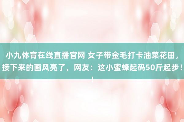 小九体育在线直播官网 女子带金毛打卡油菜花田，接下来的画风亮了，网友：这小蜜蜂起码50斤起步！