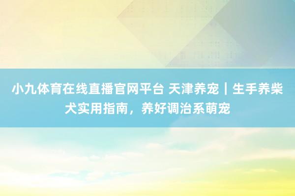 小九体育在线直播官网平台 天津养宠｜生手养柴犬实用指南，养好调治系萌宠