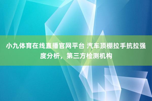 小九体育在线直播官网平台 汽车顶棚拉手抗拉强度分析，第三方检测机构