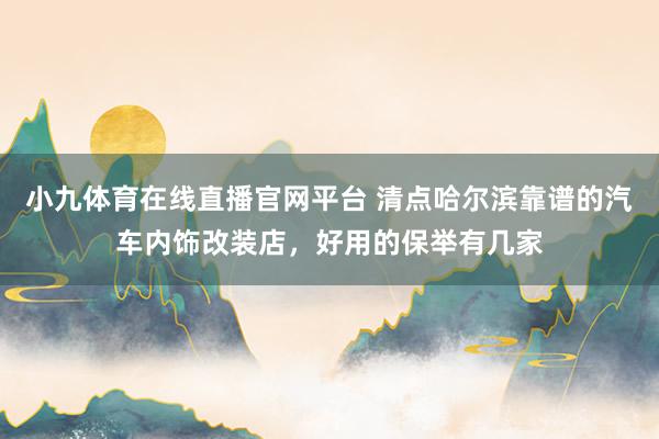 小九体育在线直播官网平台 清点哈尔滨靠谱的汽车内饰改装店，好用的保举有几家