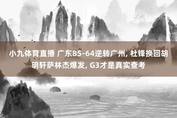 小九体育直播 广东85-64逆转广州, 杜锋换回胡明轩萨林杰爆发, G3才是真实查考